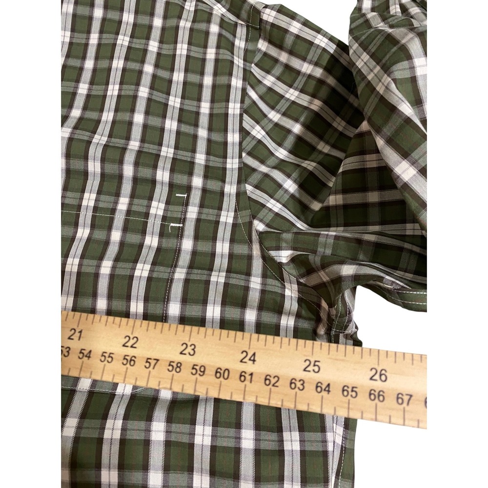 Cabelas Outfitter Series Mens XL Tall Green Plaid Button Down Shirt Long Sleeve - Picture 6 of 7